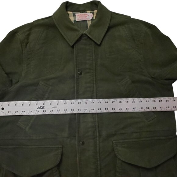 C C Filson Green Large Field Flannel Lined *Damage Missing Button* Jacket A6 - Picture 7 of 10